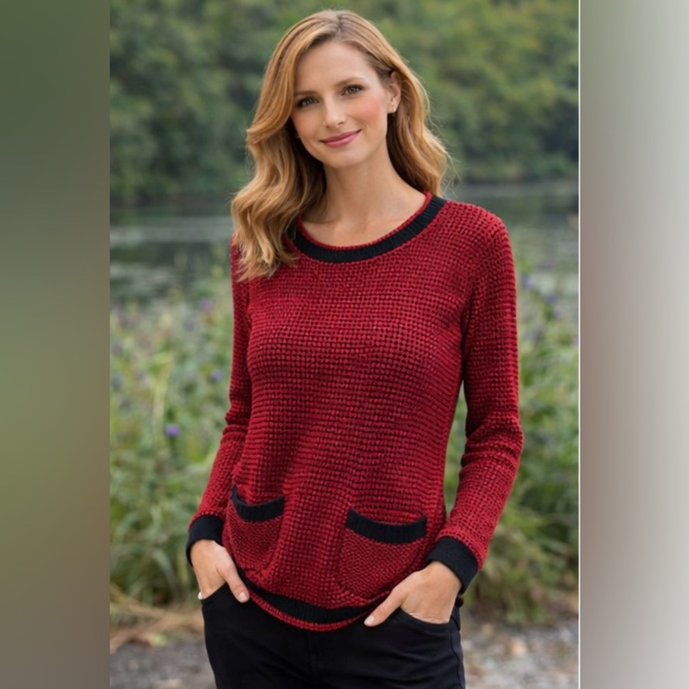 Red Knit Women's Sweater - XL